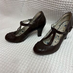 Matisse Dark Brown T-Strap Heels